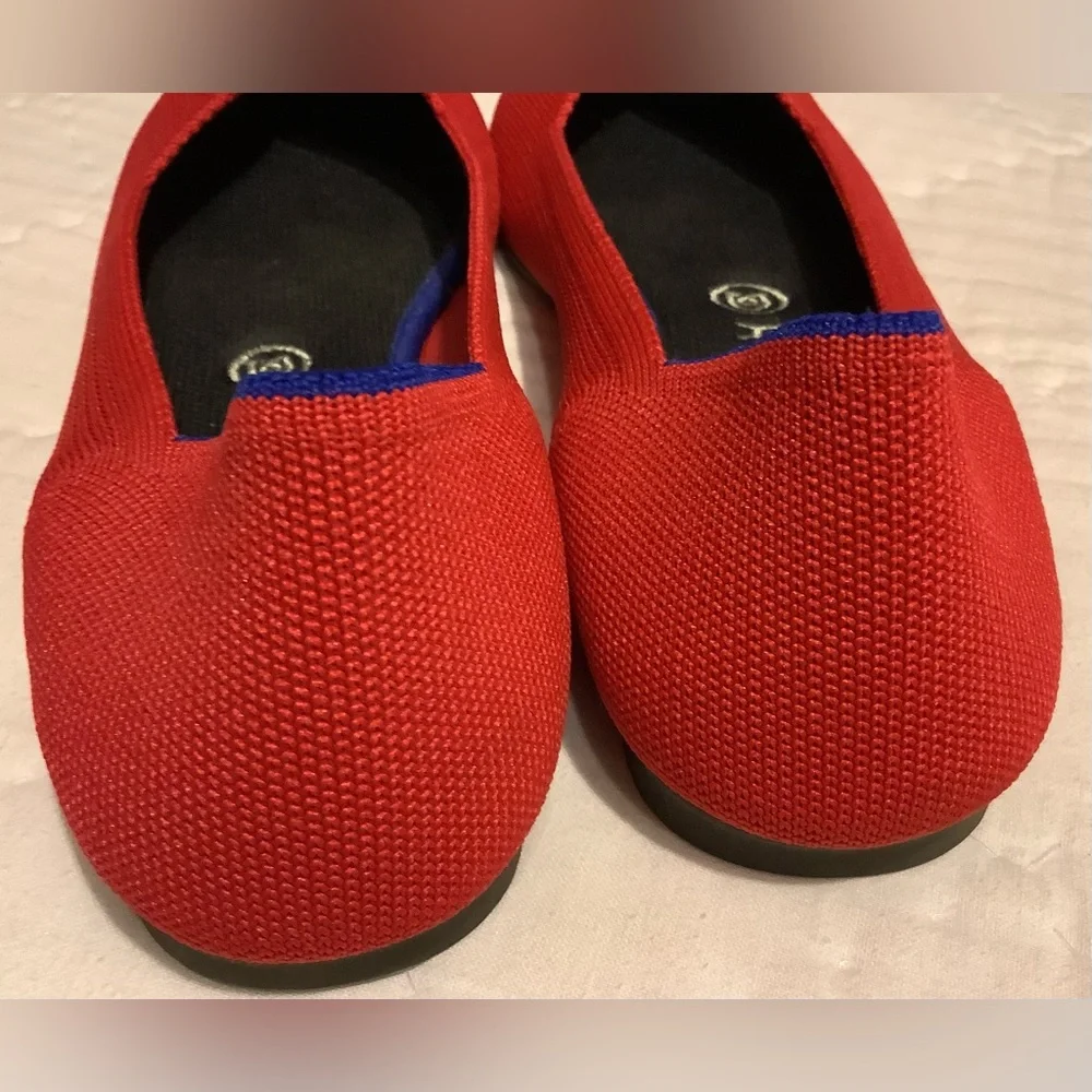 Rothys Flat Red Textile Ballet Shoes Size 9.5 - Picture 5 of 8